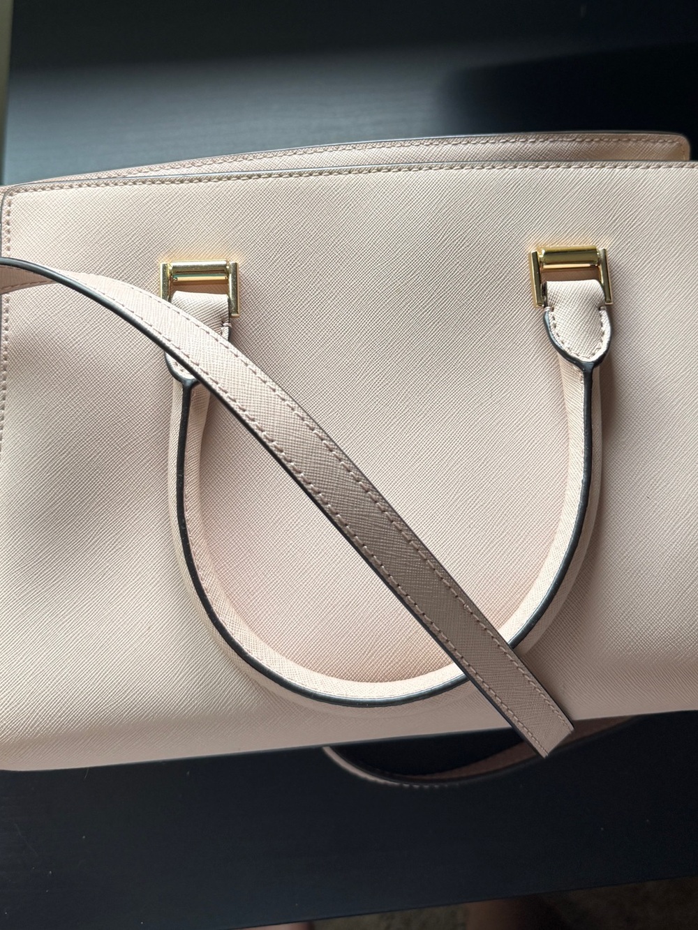 NWT Michael Kors Selma Medium Saffiano Leather Satchel Crossbody Pink Coquette - Picture 4 of 8